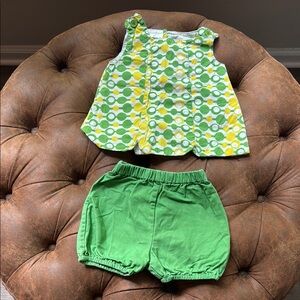 Vintage Strasburg Set Green and Yellow Girl’s Outfit